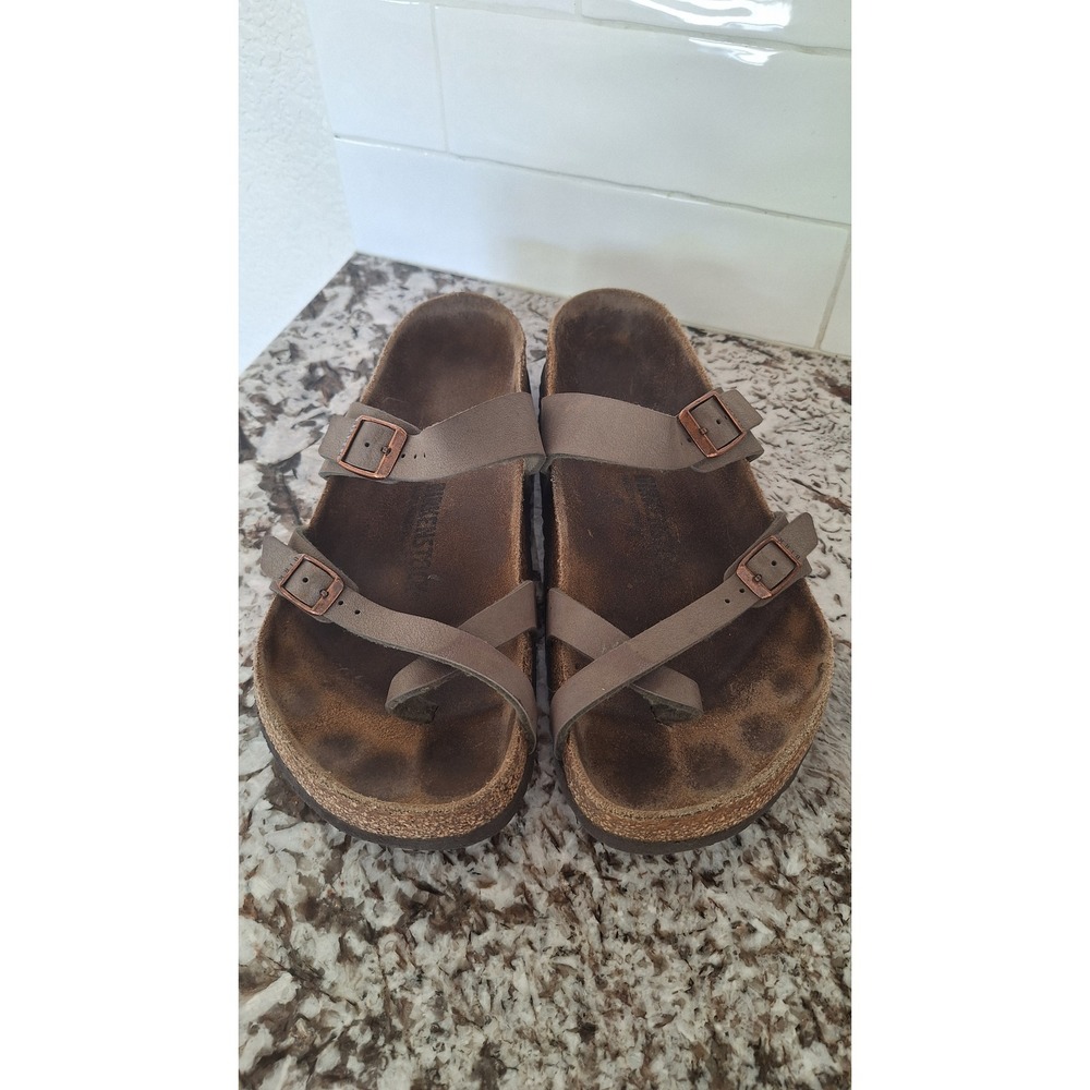 Birkenstock Mayari Mocha Brown Birko-Flor Sandals Women 42 Regular Wide
